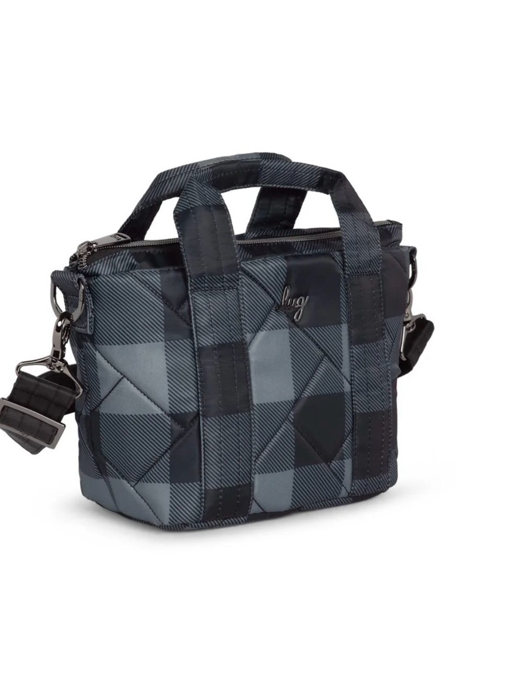 NWT- Lug Dory Mini crossbody Buffalo Check Grey - Picture 2 of 4